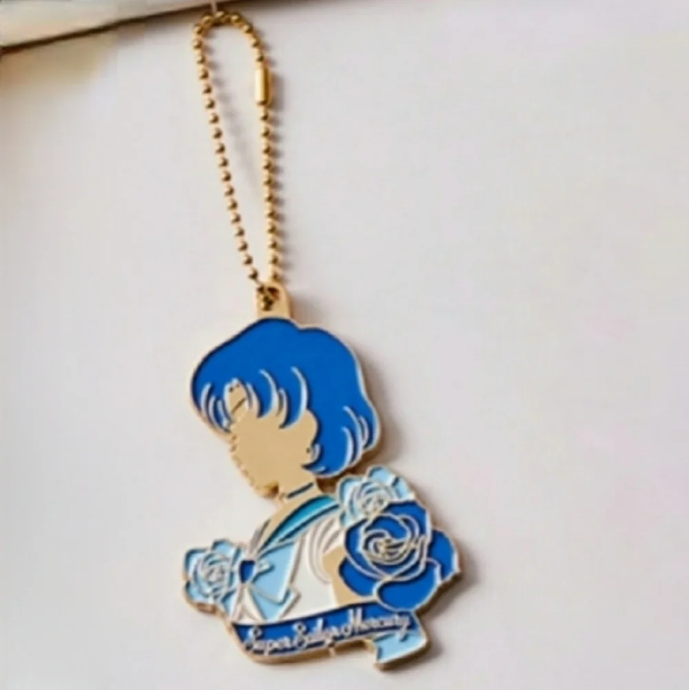 Sailor Mercury Stained glass style metal charm Keychain